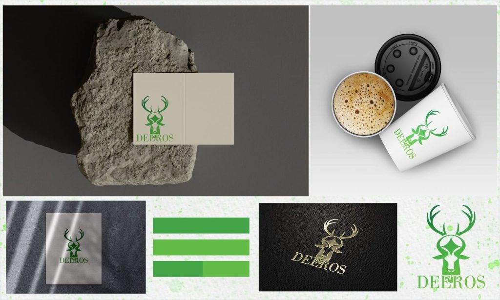 Demos luxury brand identity with deer logo design by The Brand Nova